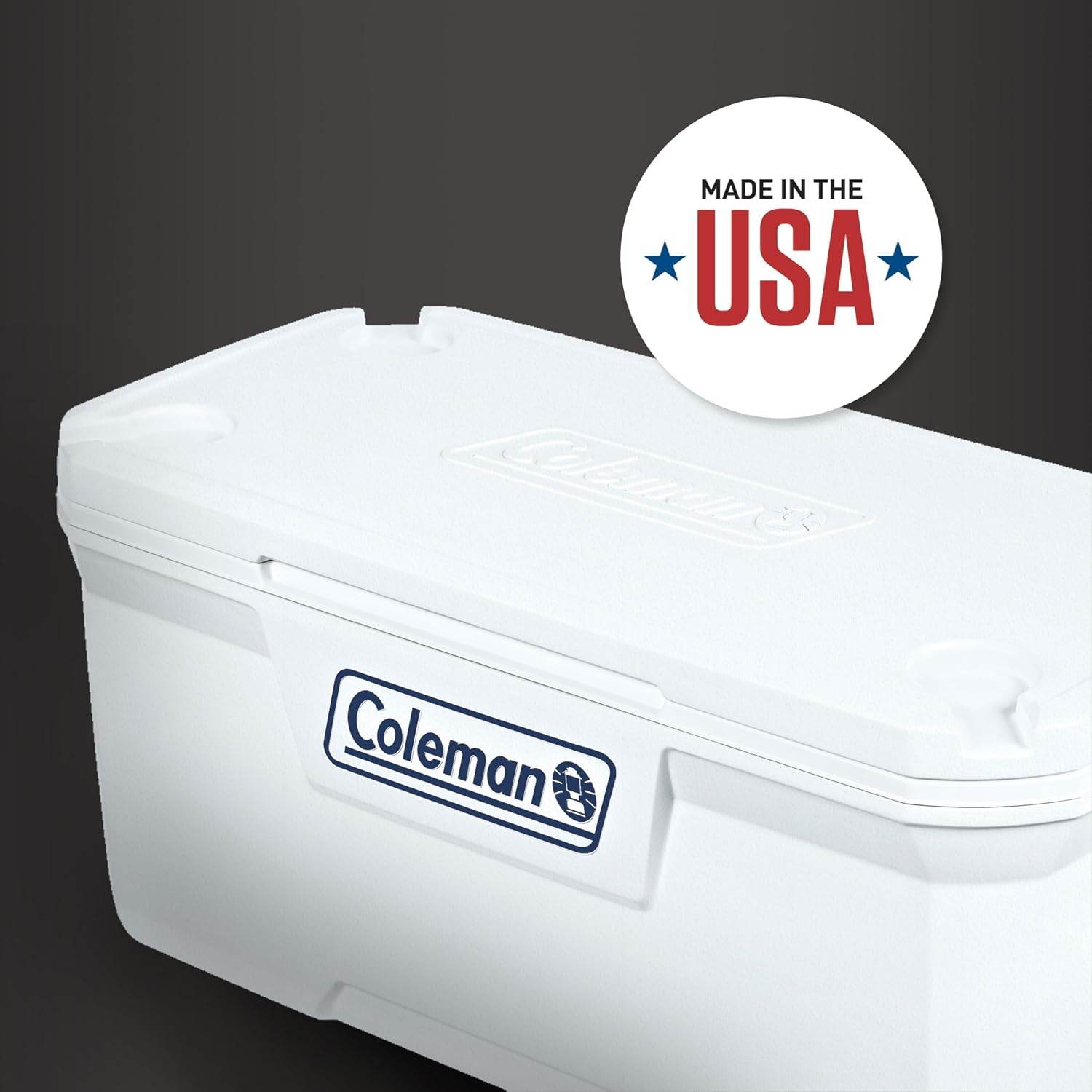 image:imageColeman Marine Cooler with Fully Insulated UV Guard Lid ampamp Body Keeps Ice for 3 Days Great for Boating ampamp Fishing 52qt100qt Wheeled120qt Options120qt