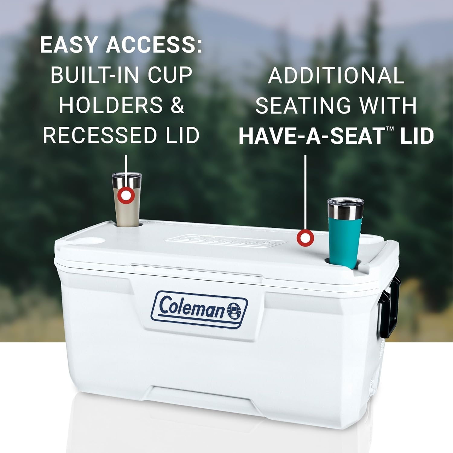 image:imageColeman Marine Cooler with Fully Insulated UV Guard Lid ampamp Body Keeps Ice for 3 Days Great for Boating ampamp Fishing 52qt100qt Wheeled120qt Options120qt