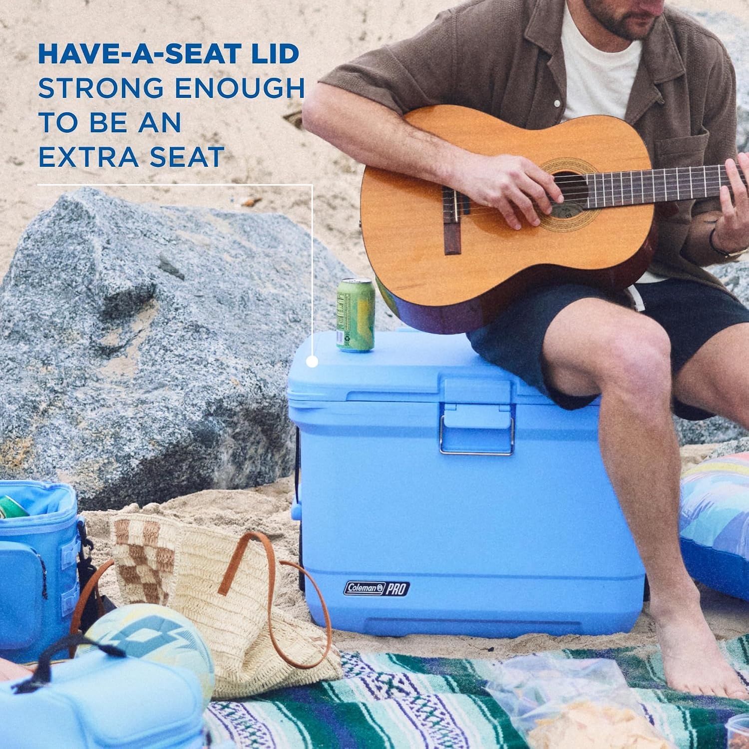 image:imageColeman Pro HeavyDuty 25qt UltraLight Premium Hard Cooler ExtraThick Insulation Keeps Ice up to 3 Days 36Can CapacityBlue Sky