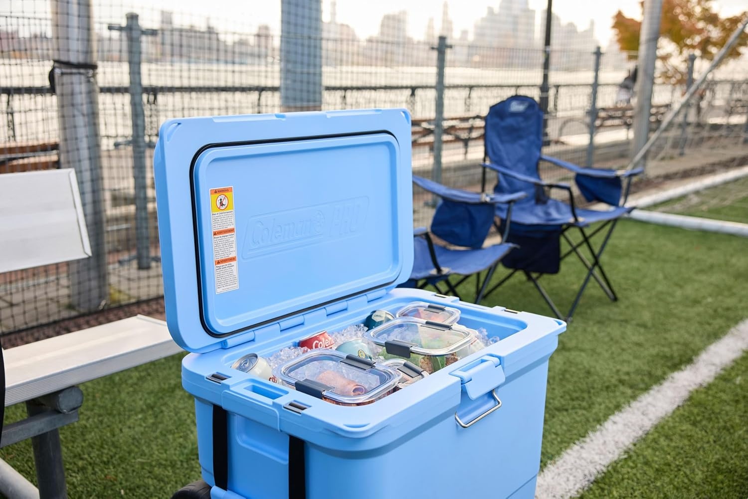 image:imageColeman Pro HeavyDuty 25qt UltraLight Premium Hard Cooler ExtraThick Insulation Keeps Ice up to 3 Days 36Can CapacityBlue Sky
