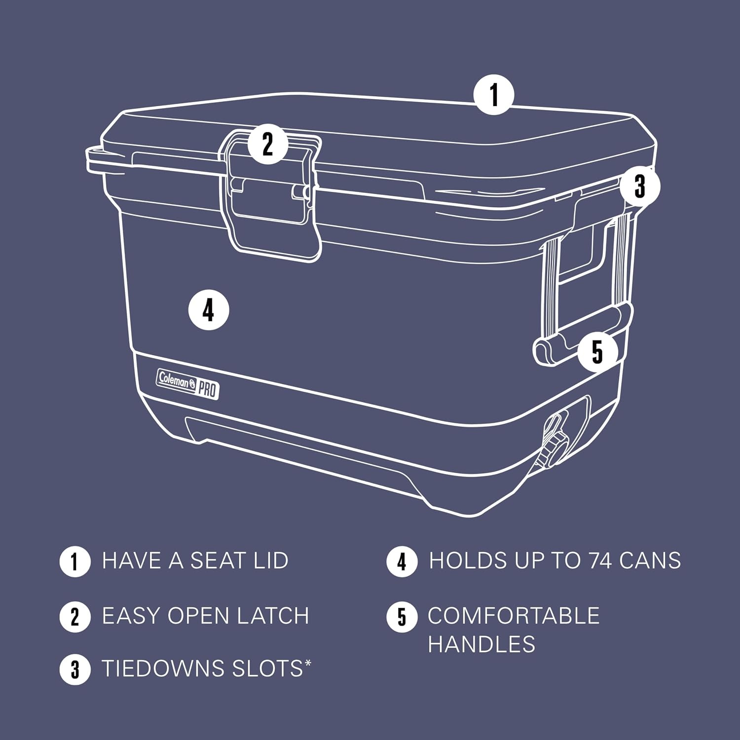 image:imageColeman Pro HeavyDuty 25qt UltraLight Premium Hard Cooler ExtraThick Insulation Keeps Ice up to 3 Days 36Can CapacityBlue Sky