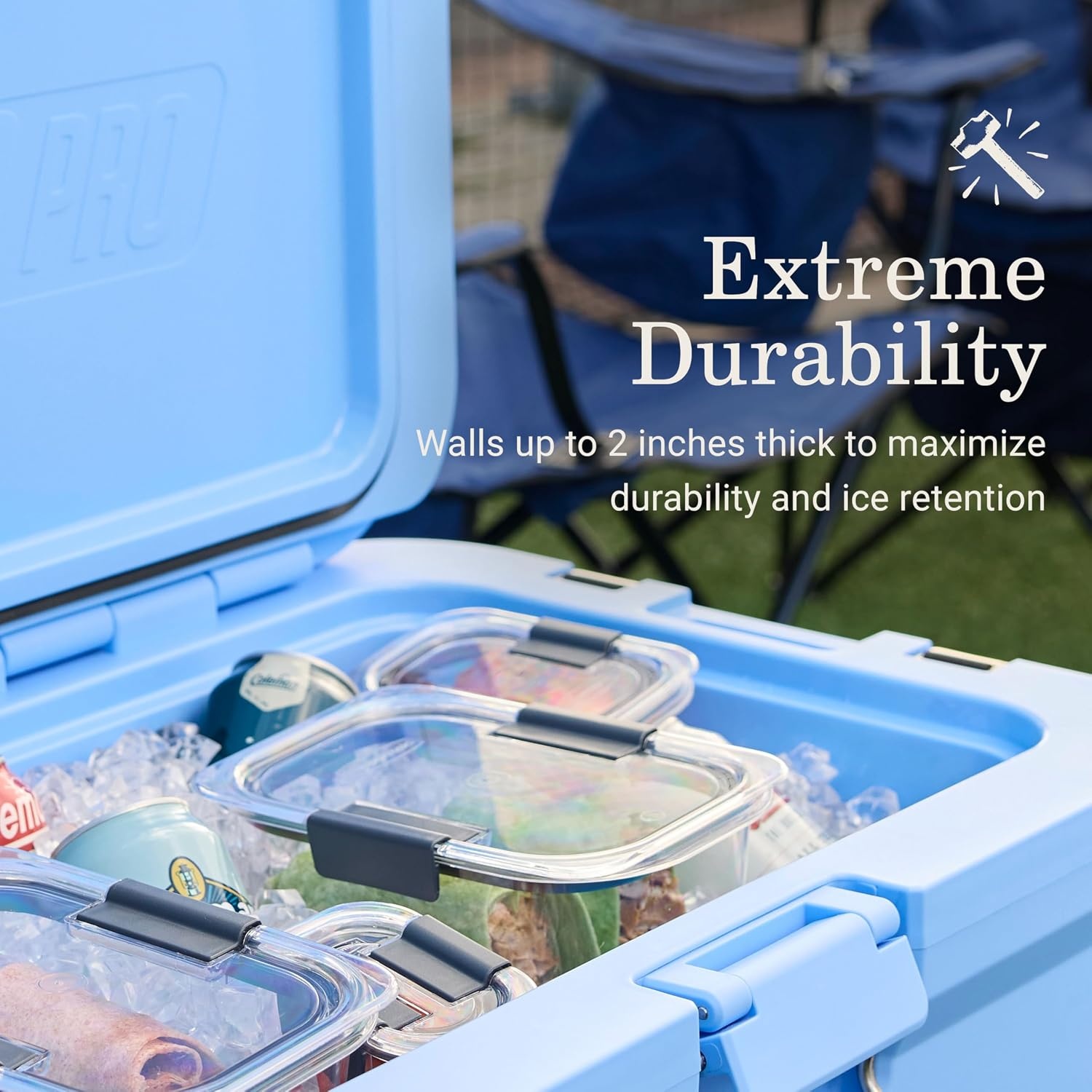 image:imageColeman Pro HeavyDuty 25qt UltraLight Premium Hard Cooler ExtraThick Insulation Keeps Ice up to 3 Days 36Can CapacityBlue Sky
