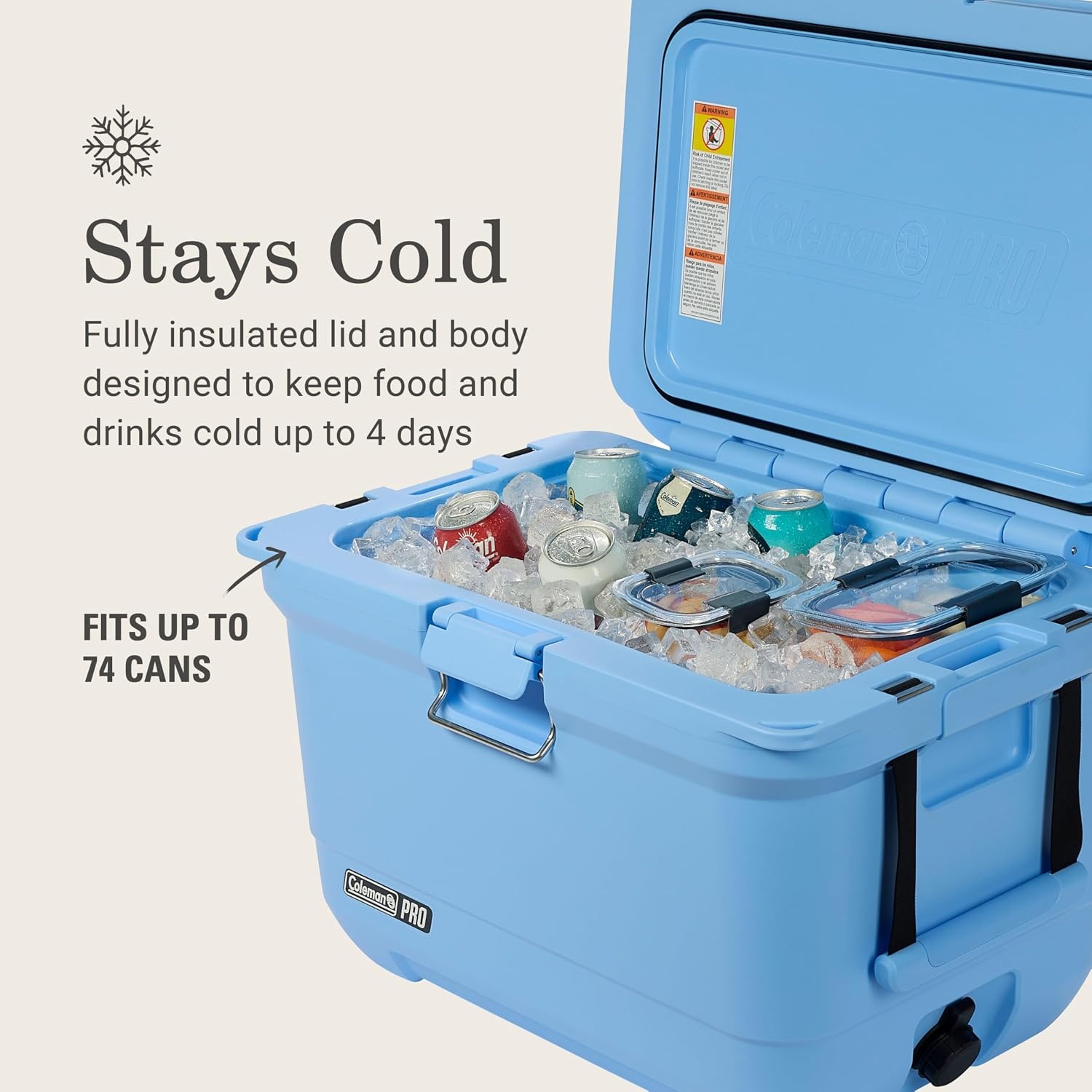 image:imageColeman Pro HeavyDuty 25qt UltraLight Premium Hard Cooler ExtraThick Insulation Keeps Ice up to 3 Days 36Can CapacityBlue Sky