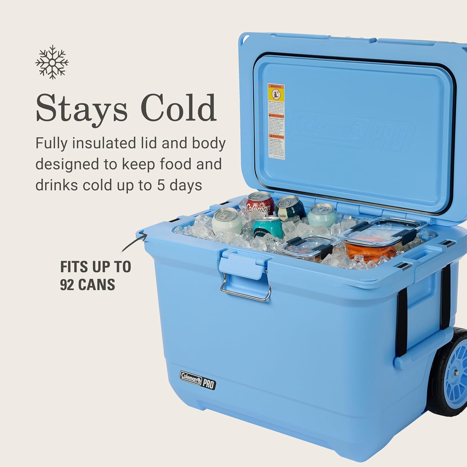 image:imageColeman Pro HeavyDuty 25qt UltraLight Premium Hard Cooler ExtraThick Insulation Keeps Ice up to 3 Days 36Can CapacityBlue Sky