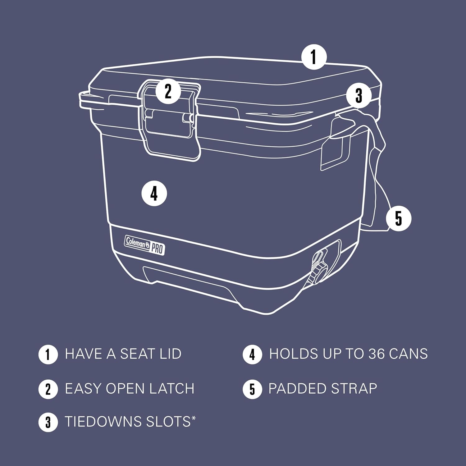 image:imageColeman Pro HeavyDuty 25qt UltraLight Premium Hard Cooler ExtraThick Insulation Keeps Ice up to 3 Days 36Can CapacityBlue Sky