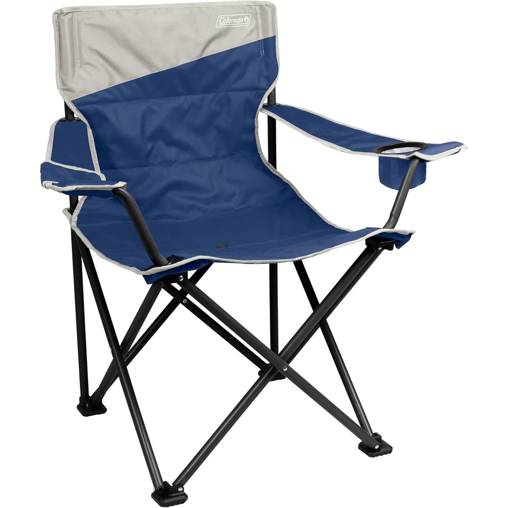 image:imageColeman BigNTall Camping Chair with Cup Holder ampamp Side Pocket WaterResistant XL Outdoor Seat Supports up to 600 lbs Great for Camping Tailgating Firepits Patio ampamp MoreSkyfall Blue