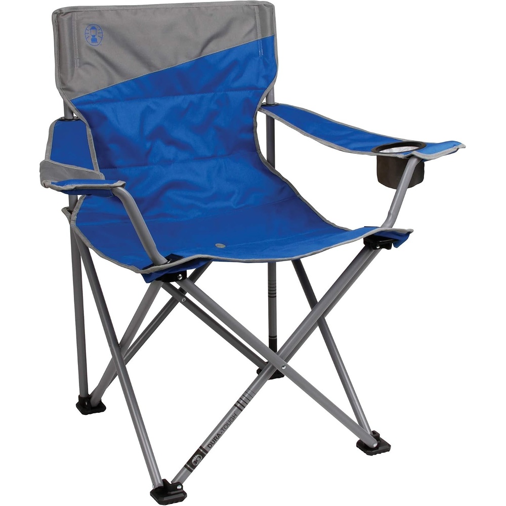 image:imageColeman BigNTall Camping Chair with Cup Holder ampamp Side Pocket WaterResistant XL Outdoor Seat Supports up to 600 lbs Great for Camping Tailgating Firepits Patio ampamp MoreBlue