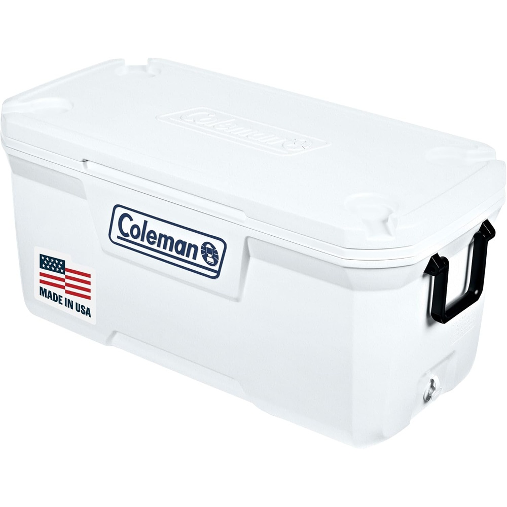 image:imageColeman Marine Cooler with Fully Insulated UV Guard Lid ampamp Body Keeps Ice for 3 Days Great for Boating ampamp Fishing 52qt100qt Wheeled120qt Options120qt
