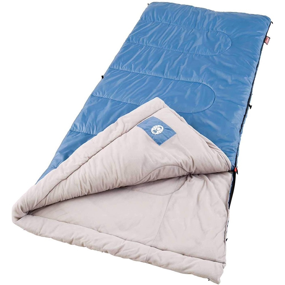 image:imageColeman Sun Ridge 40F CoolWeather Sleeping Bag Lightweight Adult Sleeping Bag with Soft Trim ampamp Draft Tube Machine WashableContains Pfas