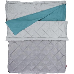 Coleman 45°F Double Sleeping Bag, Queen Size XL Tandem Sleep Sack with Big & Tall Design, Zips Apart into 2 Sleeping Bags, Machine Washable(Contains Pfas)