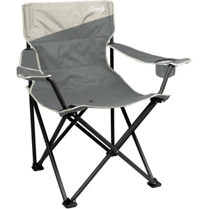 Coleman Big-N-Tall Camping Chair with Cup Holder & Side Pocket, Water-Resistant XL Outdoor Seat Supports up to 600 lbs, Great for Camping, Tailgating, Firepits, Patio, & More(Grey)